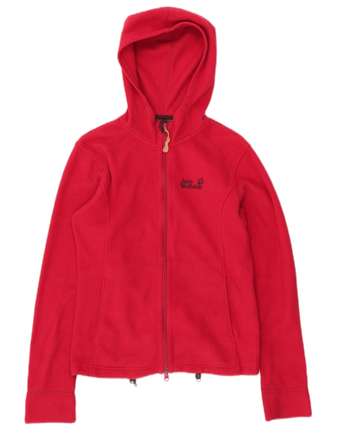 JACK WOLFSKIN Chaqueta polar con capucha gráfica para mujer UK 10 Small Red