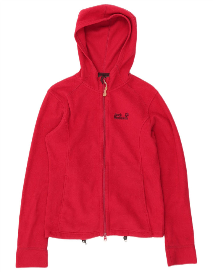JACK WOLFSKIN Chaqueta polar con capucha gráfica para mujer UK 10 Small Red