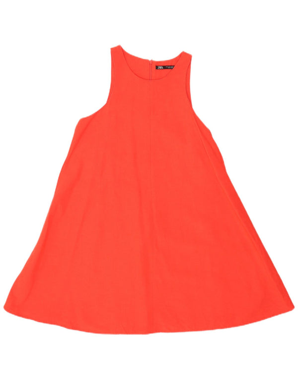 Zara Vestido Acampanado Regular Sin Mangas para Mujer UK 8 Small Viscosa Roja