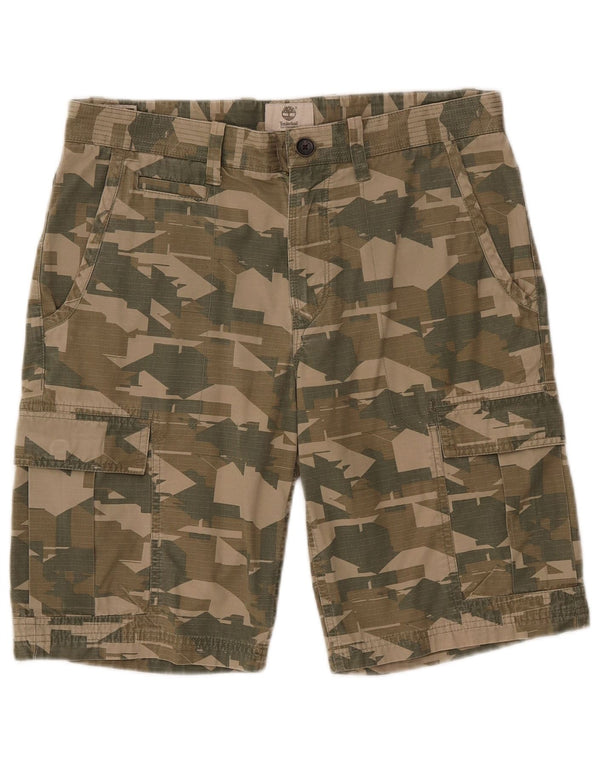 Timberland Mens Cargo Shorts Medium W33 Caqui Camuflaje Algodón
