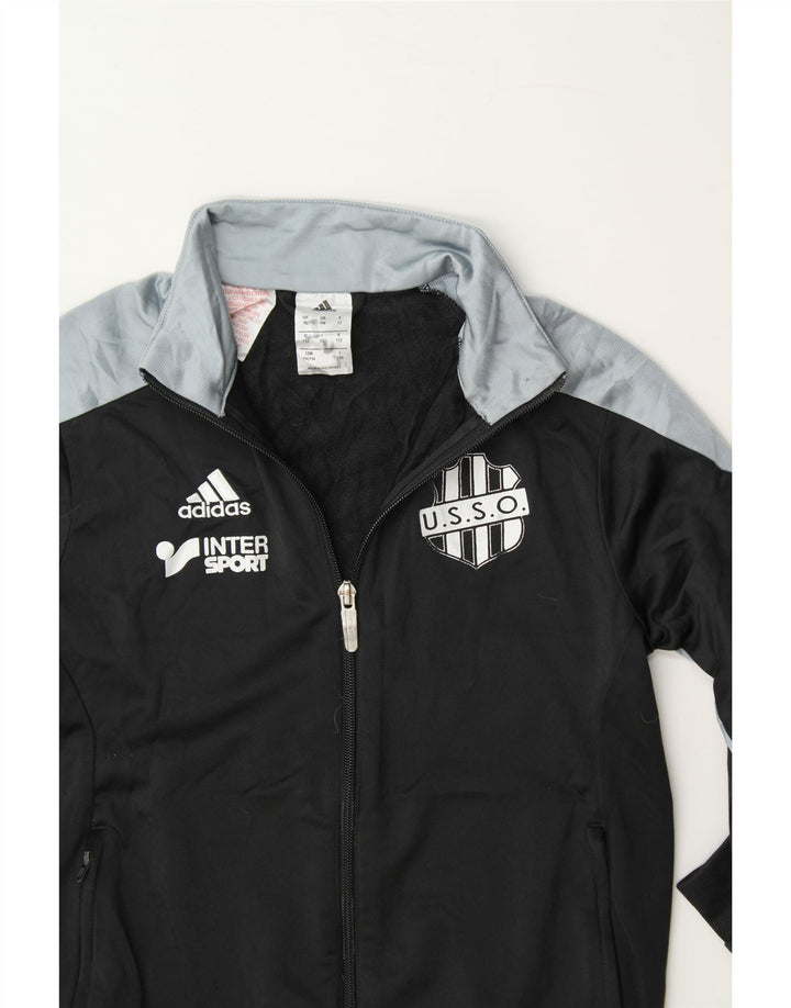 ADIDAS Boys Tracksuit Top Jacket 11-12 Years Large Black Colourblock Vintage Adidas and Second-Hand Adidas from Messina Hembry 