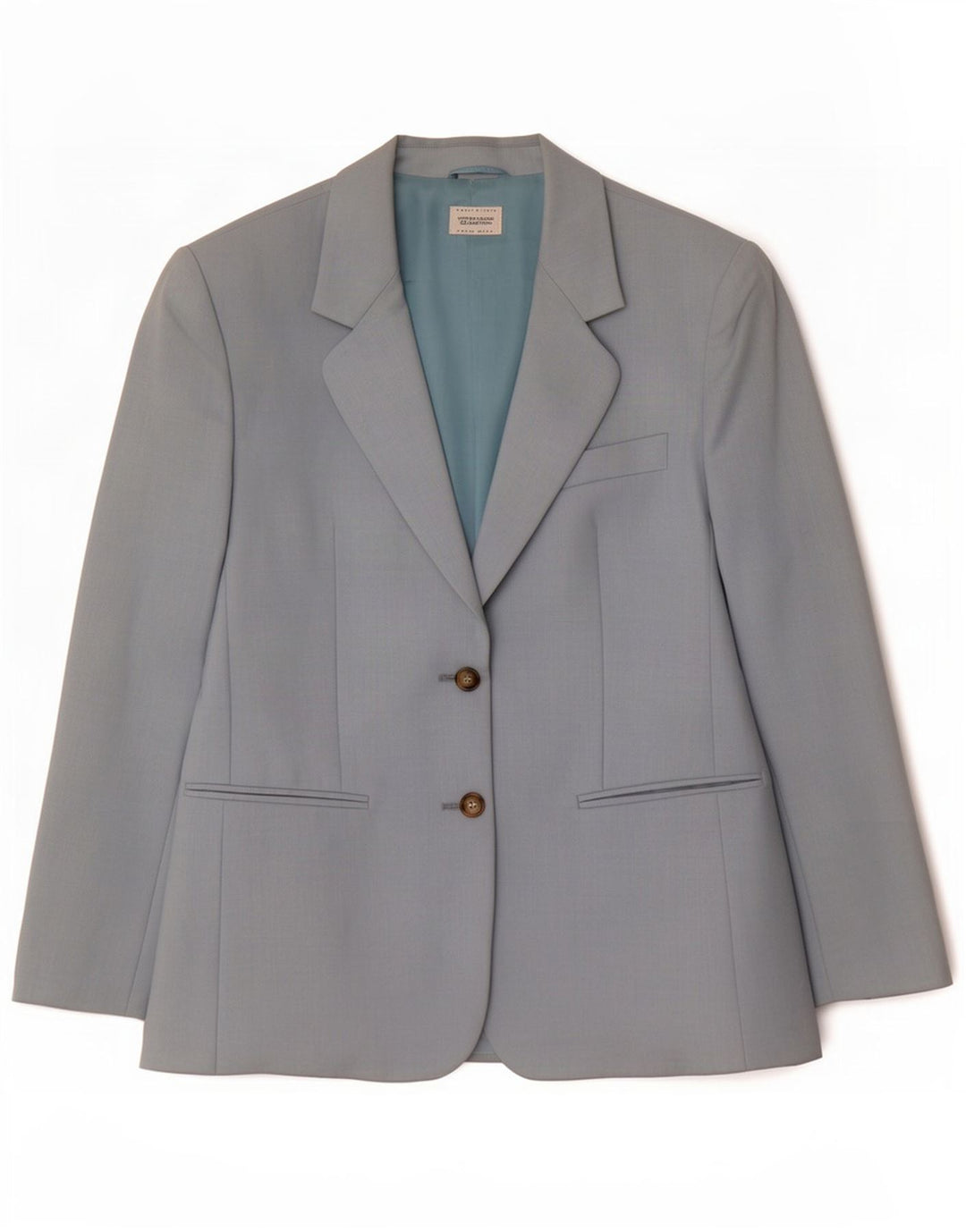 Benetton Blazer De 2 Botones IT 42 Lana Azul Medio