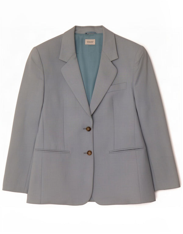 Benetton Blazer De 2 Botones IT 42 Lana Azul Medio