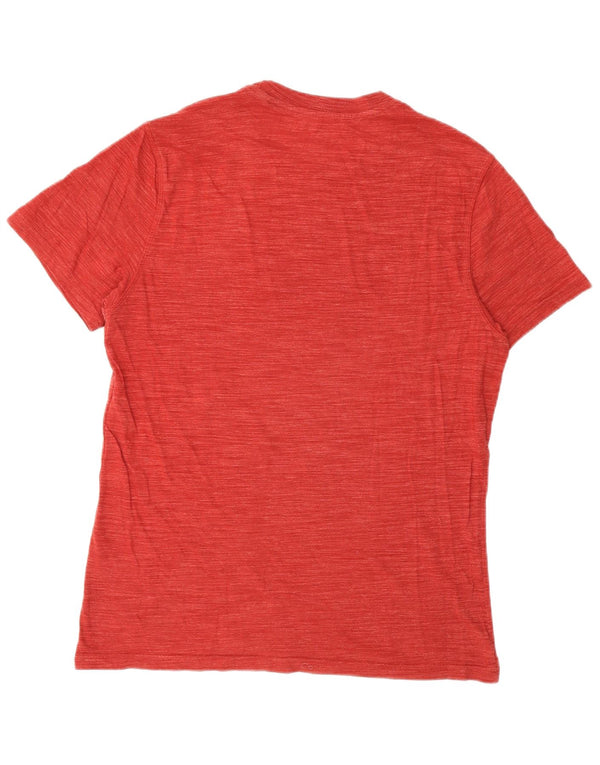 Reebok Camiseta gráfica para hombre Top pequeño de algodón moteado en color burdeos