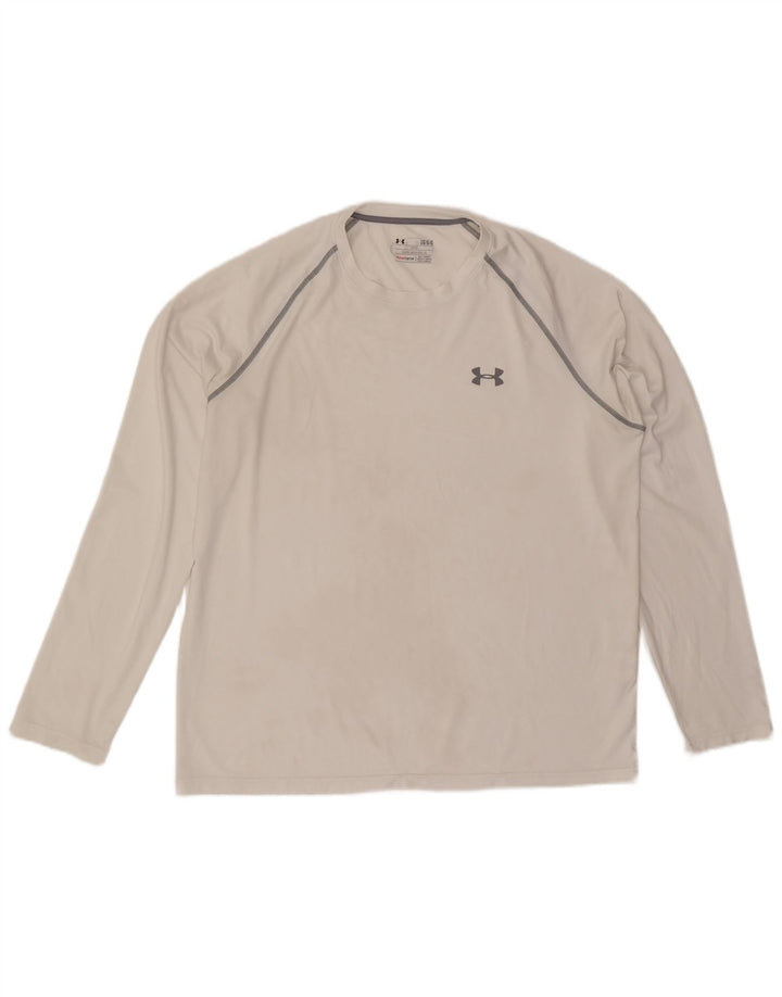 Under Armour Camiseta Heat Gear para hombre de manga larga poliéster blanco grande