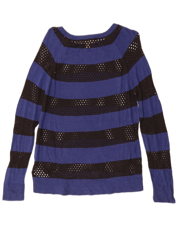 MICHAEL KORS Suéter tipo jersey con cuello barco para mujer Reino Unido 12 Rayas azules medianas