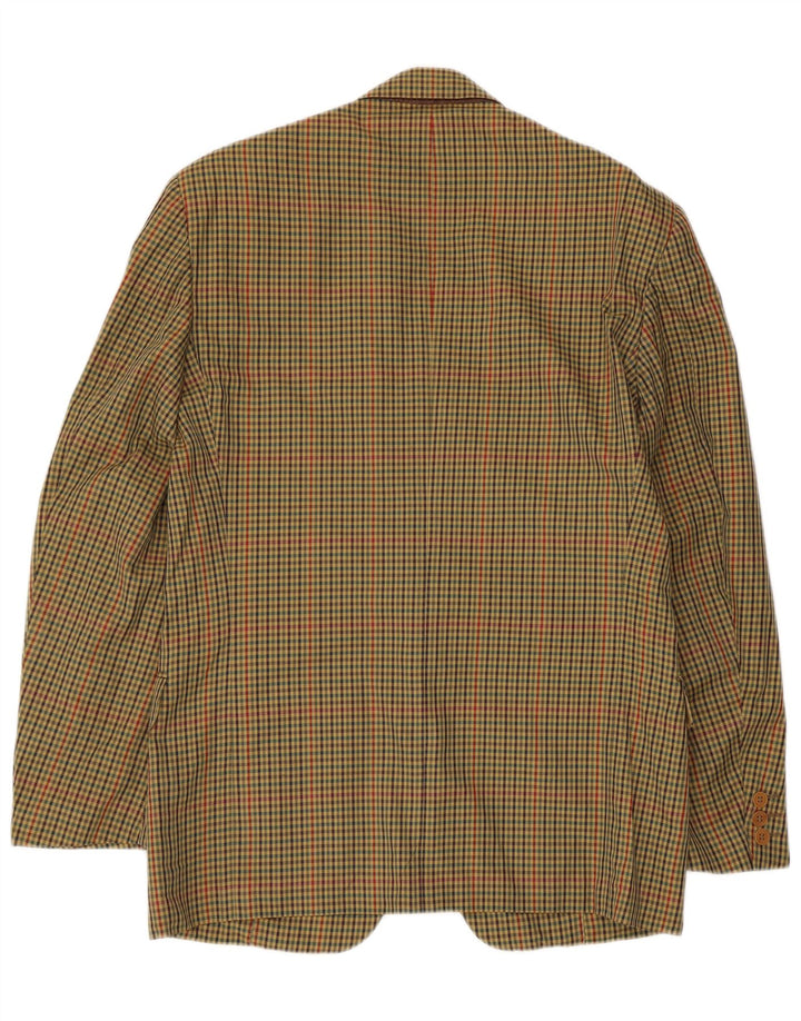 Monza Chaqueta tipo blazer de 2 botones para hombre IT 48 Medium Khaki Gingham Cotton