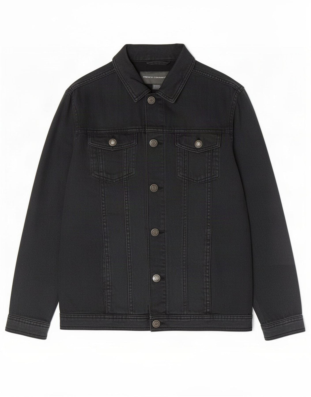 French Connection Chaqueta vaquera para hombre UK 38 Mediana Algodón negro