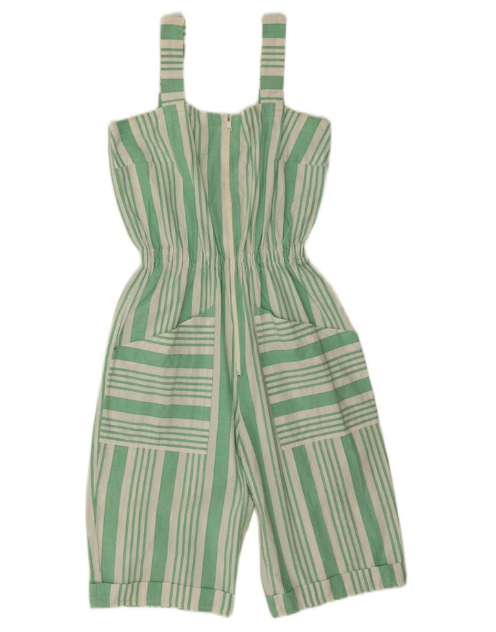 Vintage mujer playsuit Reino Unido 12 rayas verdes medianas