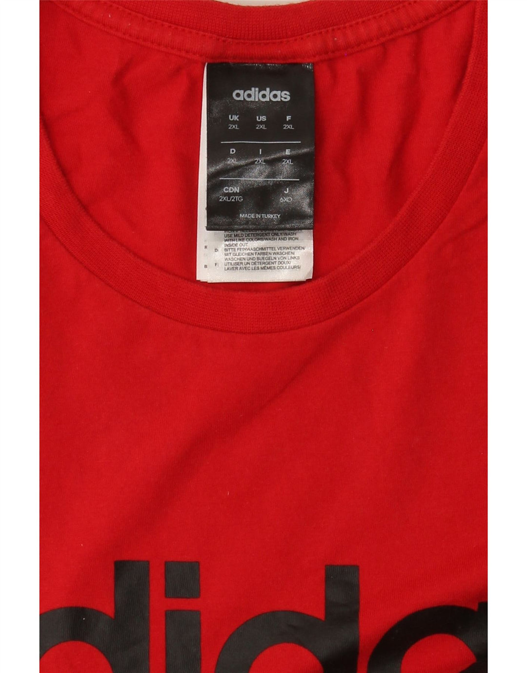 Adidas Camiseta gráfica para hombre Top 2XL Algodón rojo