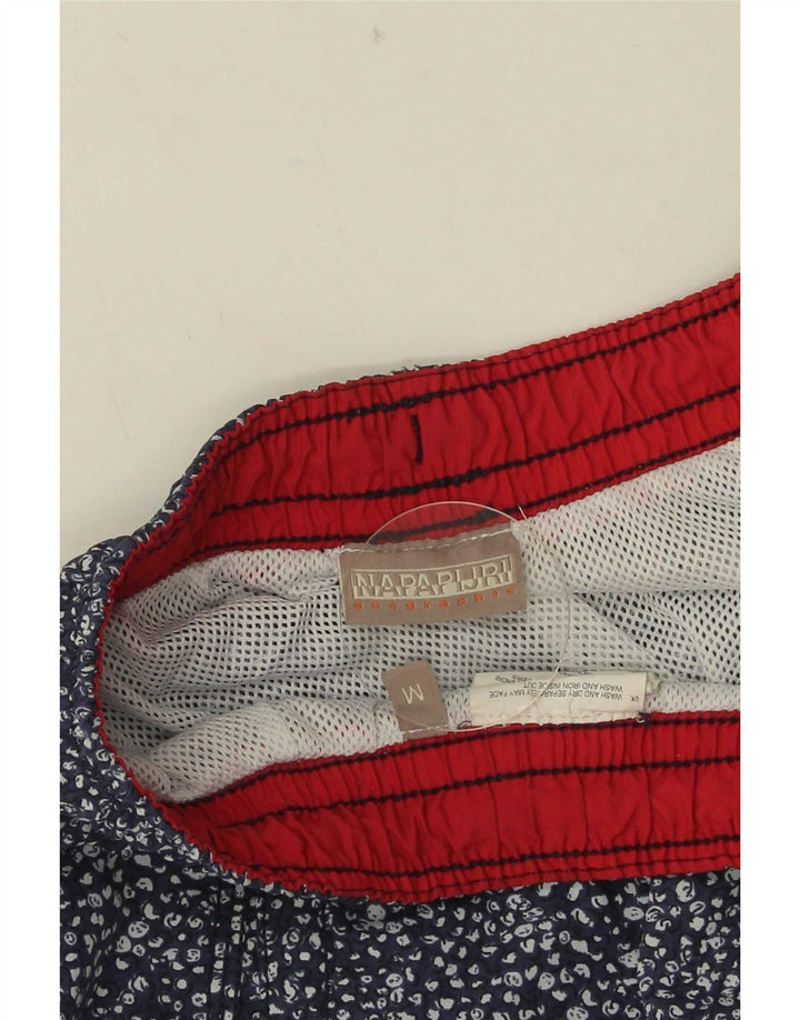 Napapijri Bañador con estampado abstracto geográfico para hombre Azul marino mediano