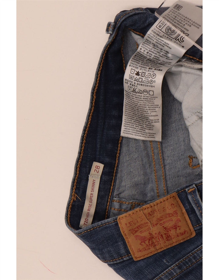 LEVI'S Pantalones cortos vaqueros de talle alto 720 para mujer W28 Algodón azul medio