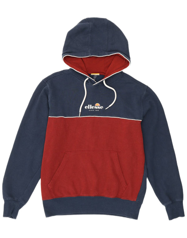 Ellesse Hombre Sudadera Con Capucha Jumper Medium Azul Marino Colorblock Algodón