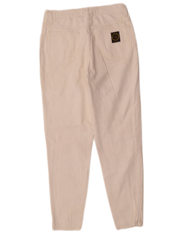 Pantalones casuales cónicos vintage para hombre W32 L29 Algodón blanco