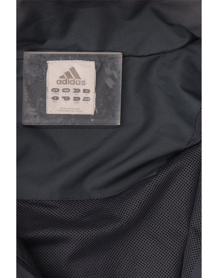 ADIDAS Chaqueta cortavientos con capucha para hombre Reino Unido 44/46 Grande Gris