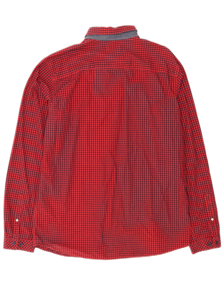 Camisa Jack & Jones Hombre XL Algodón Vichy Rojo