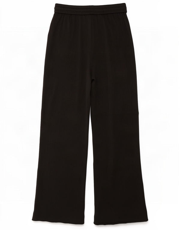 Zara Mujer Pantalones Anchos De Cintura Alta UK 12 Medium W28 L31 Negro