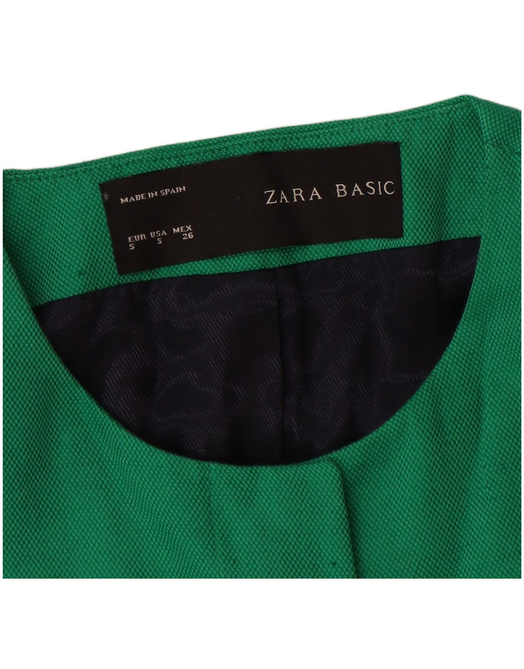 Zara Mujer Abrigo Reino Unido 10 Pequeño Algodón Verde