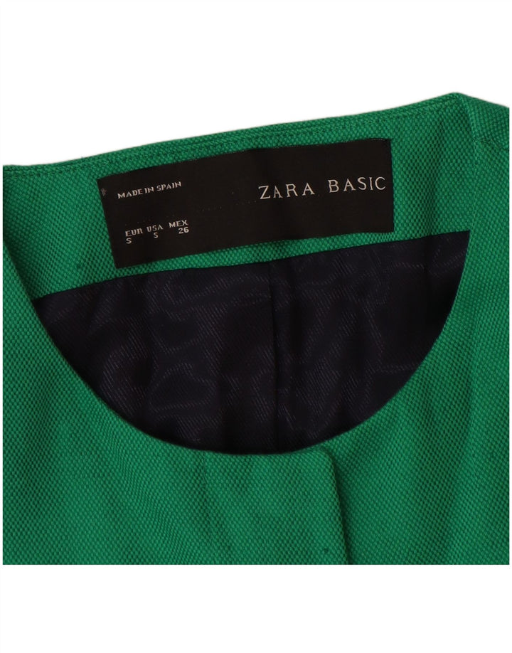 Zara Mujer Abrigo Reino Unido 10 Pequeño Algodón Verde