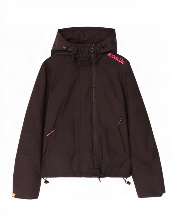 Superdry Chaqueta cortavientos con capucha para mujer UK 40 Small Black Nylon