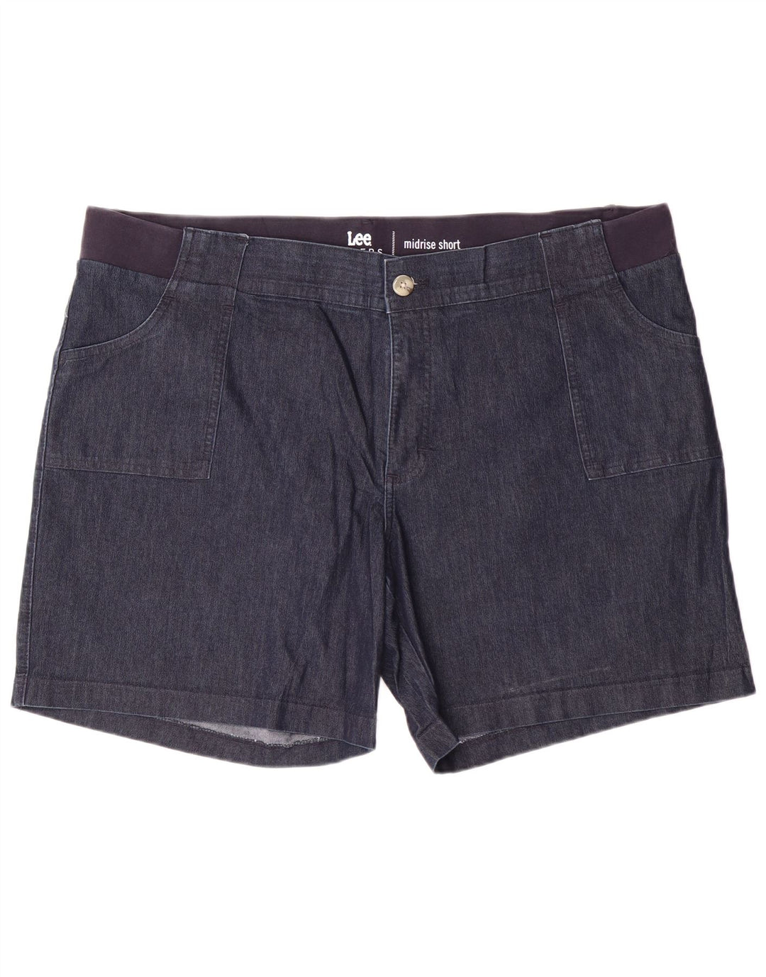 LEE Pantalones cortos de mezclilla para mujer Riders Mid Rise US 22 2XL W44 L7 Azul marino Algodón