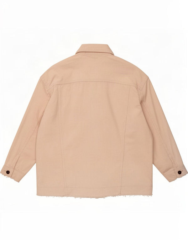 Zara Chaqueta de pana extragrande para mujer Reino Unido 14 Mediana de algodón blanco roto