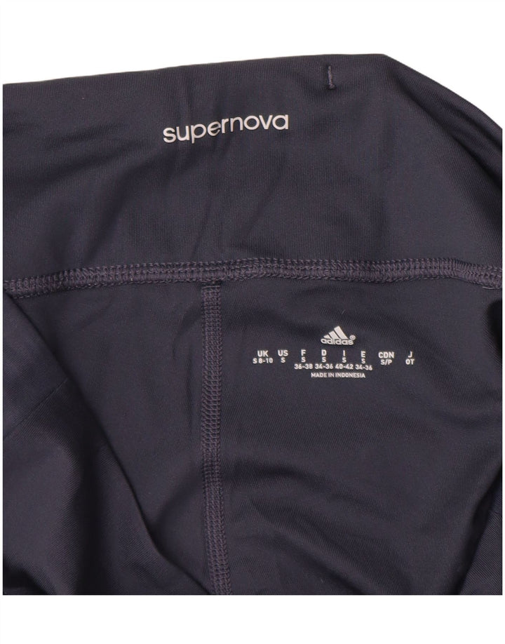 Adidas Supernova Capri Leggings para mujer Reino Unido 8/10 Pequeño Azul Marino Poliéster