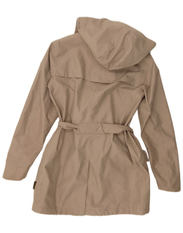 Jack Wolfskin Gabardina con capucha para mujer UK 8/10 Small Beige Poliéster