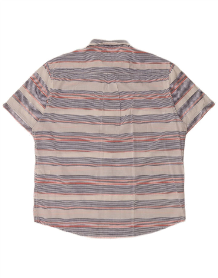 JAMES PRINGLE Camisa de manga corta para hombre Algodón de rayas blanco medio