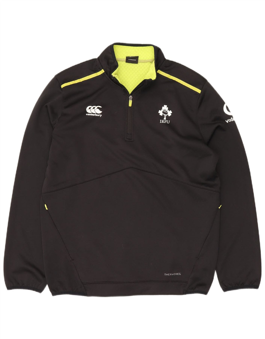 CANTERBURY Sudadera con cuello con cremallera y gráfico IRFU para hombre XL Poliéster negro