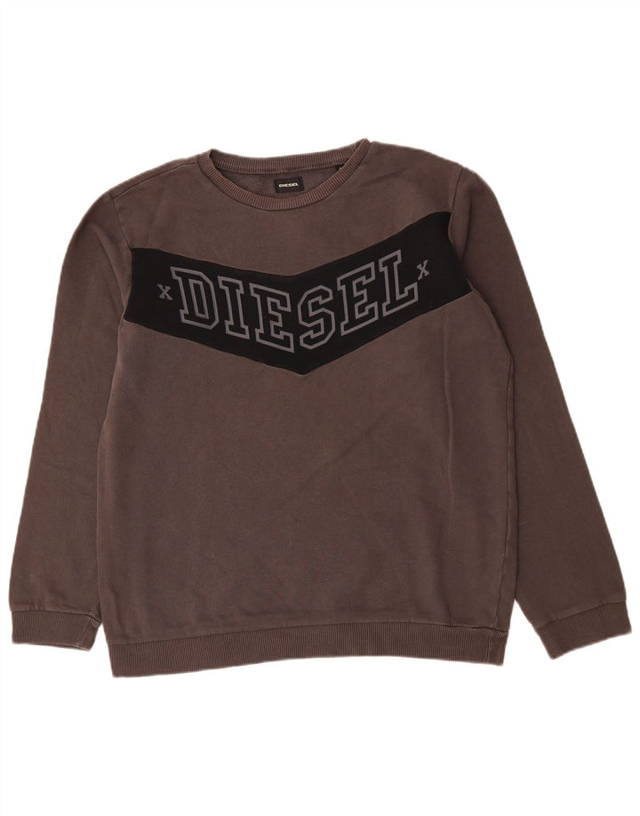 Diesel Hombre Sudadera Gráfica Jersey Pequeño Gris Colorblock
