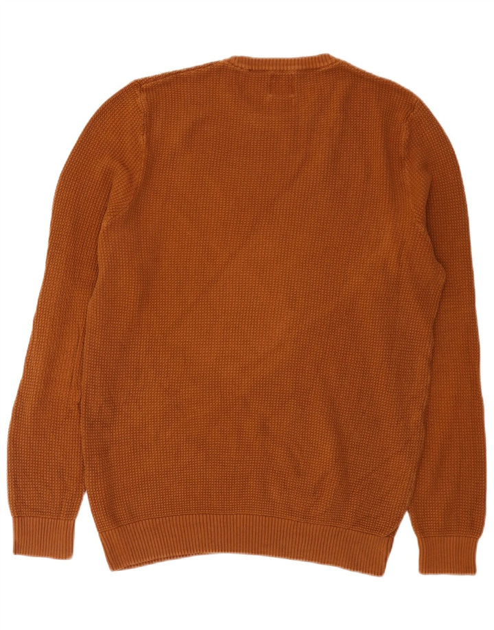 Zara Hombre Jersey Cuello Redondo Jersey Grande Algodón Marrón
