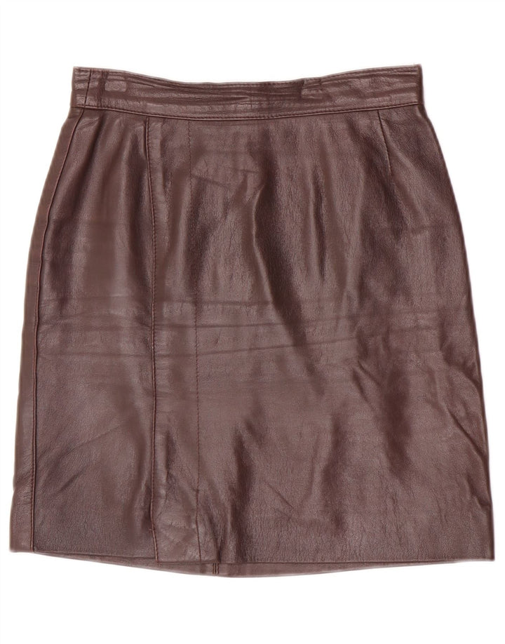 Falda de cuero vintage para mujer W25 XS marrón