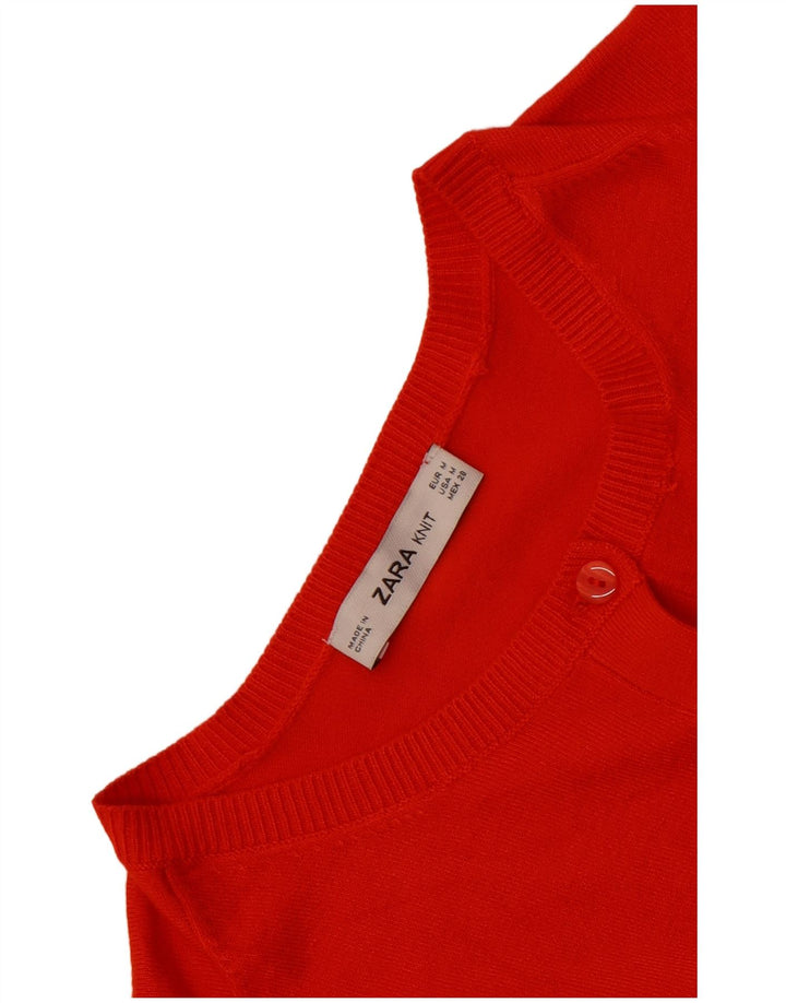 Zara Mujer Cárdigan Suéter UK 44 Medio Naranja