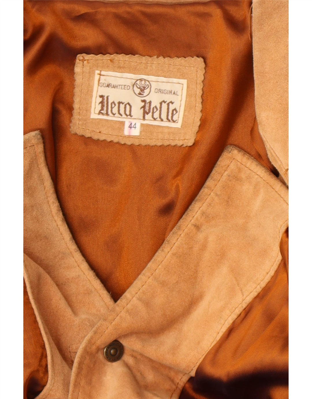 Vintage mujer oversize 4 botones ante Blazer chaqueta IT 44 marrón medio