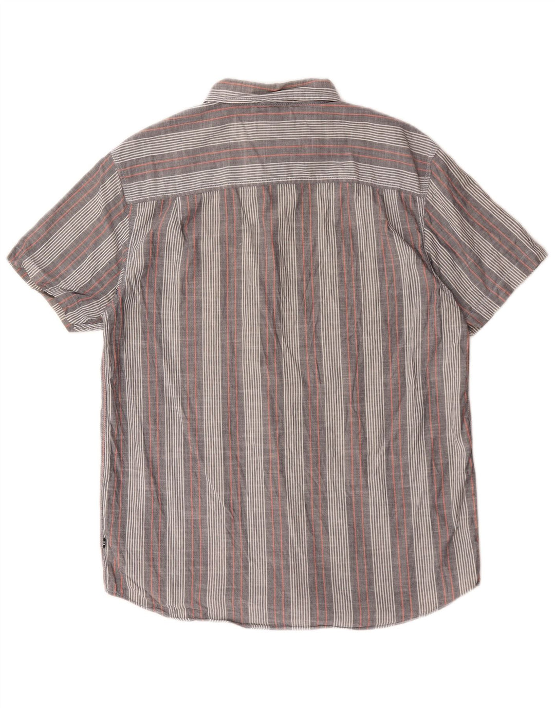 Nautica Camisa Manga Corta Hombre Algodón Rayas Gris Medio