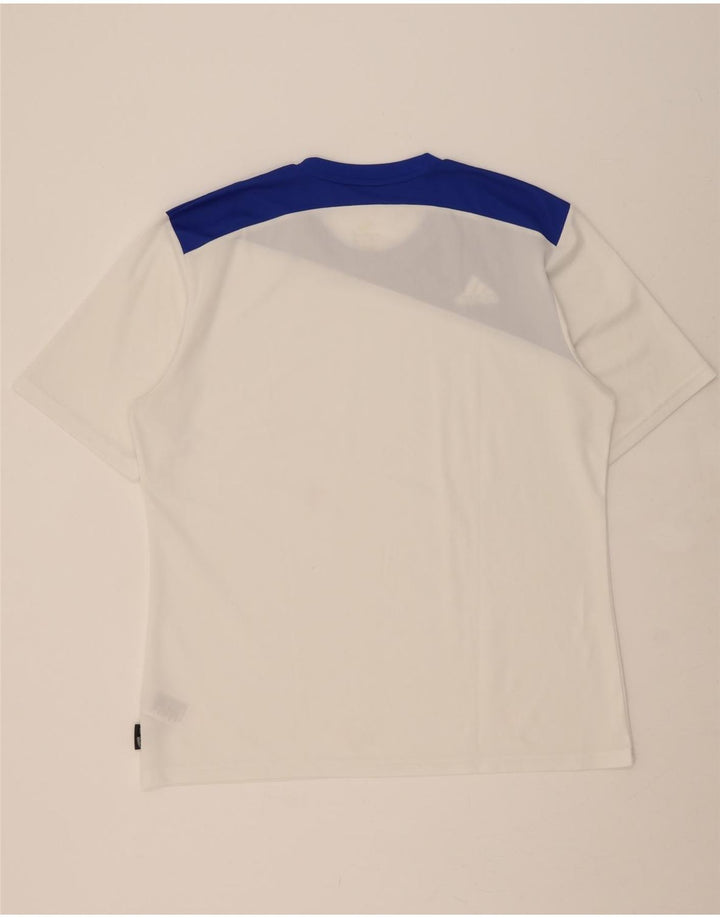 ADIDAS Mens Climalite T-Shirt Top XL White Colourblock Polyester Vintage Adidas and Second-Hand Adidas from Messina Hembry 