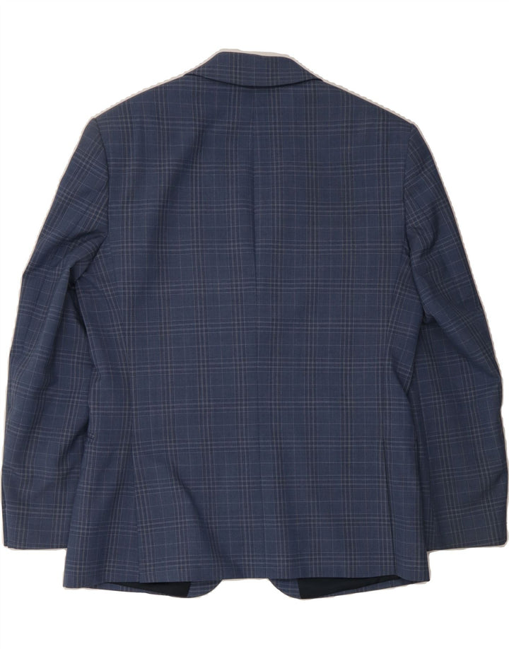 BEN SHERMAN Mens Tailored 2 Button Blazer Jacket UK 40 Large Blue Check Vintage Ben Sherman and Second-Hand Ben Sherman from Messina Hembry 