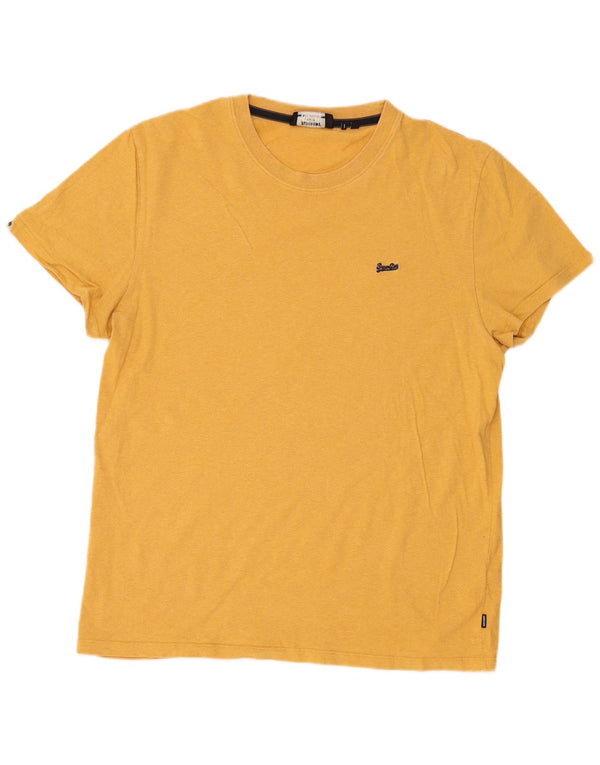Superdry Camiseta para hombre Top 2XL Algodón moteado amarillo
