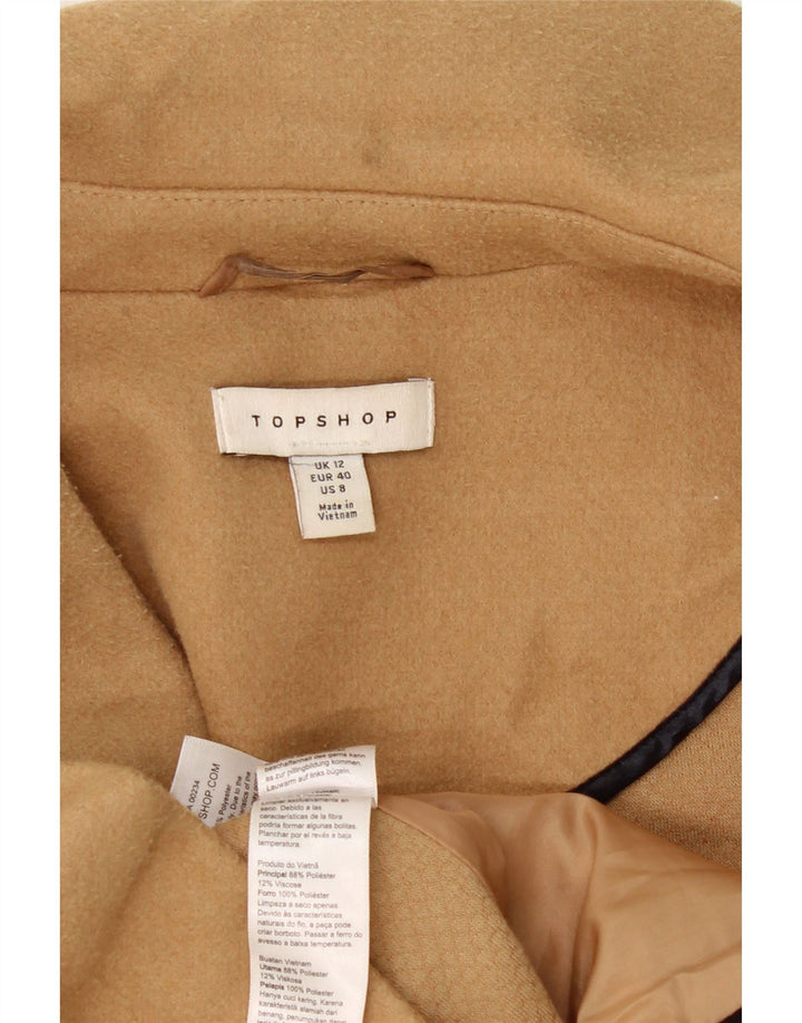Topshop Abrigo de doble botonadura para mujer UK 42 Poliéster beige medio