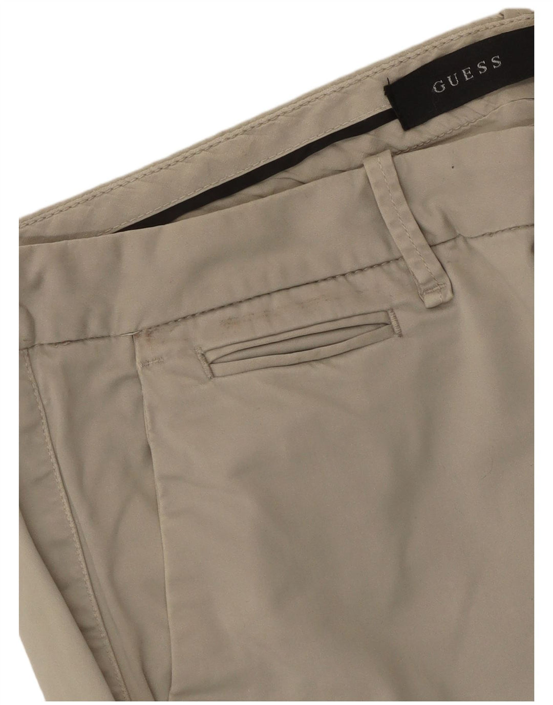 GUESS Pantalón chino slim para hombre W36 L33 Algodón beige