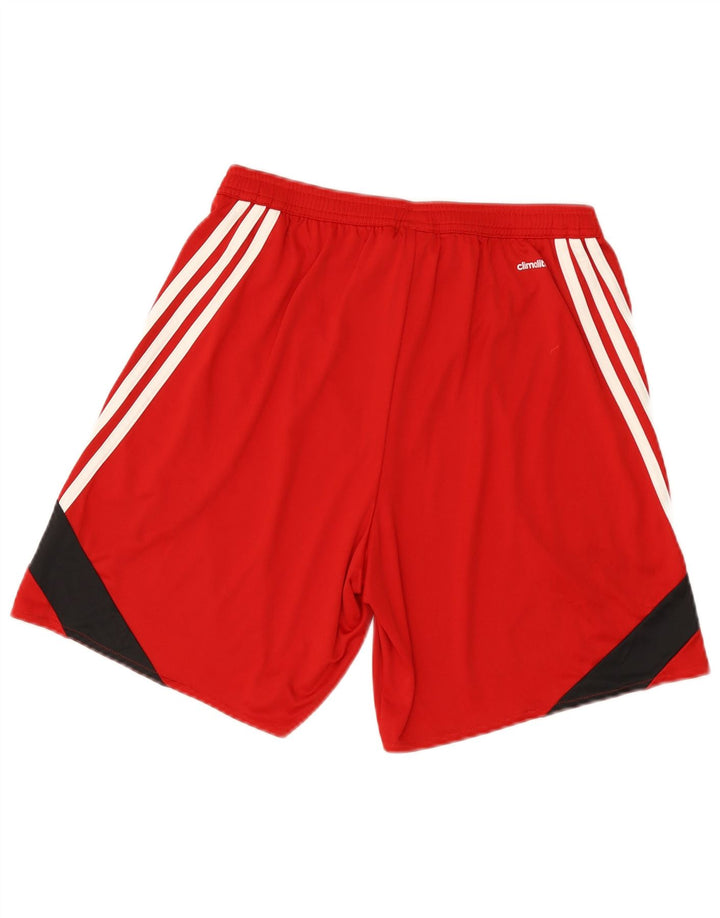 Adidas Mens Climalite Sport Shorts Medio Rojo Colorblock Poliéster
