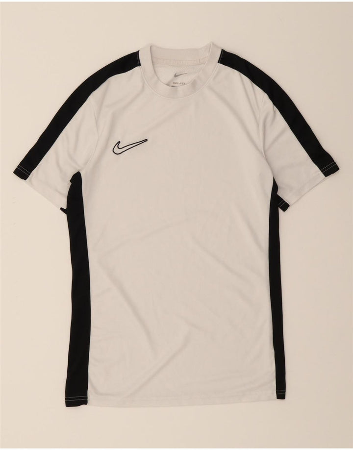 NIKE Womens Dri Fit T-Shirt Top UK 10 Small White Colourblock Polyester Vintage Nike and Second-Hand Nike from Messina Hembry 