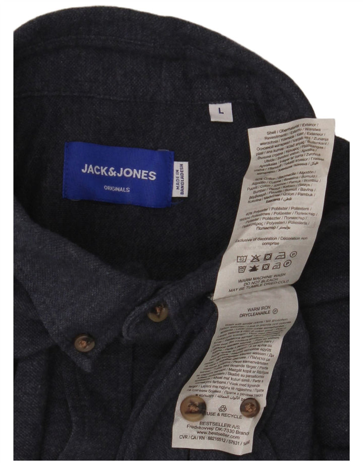 Camisa Jack & Jones Hombre Grande Azul Marino Algodón