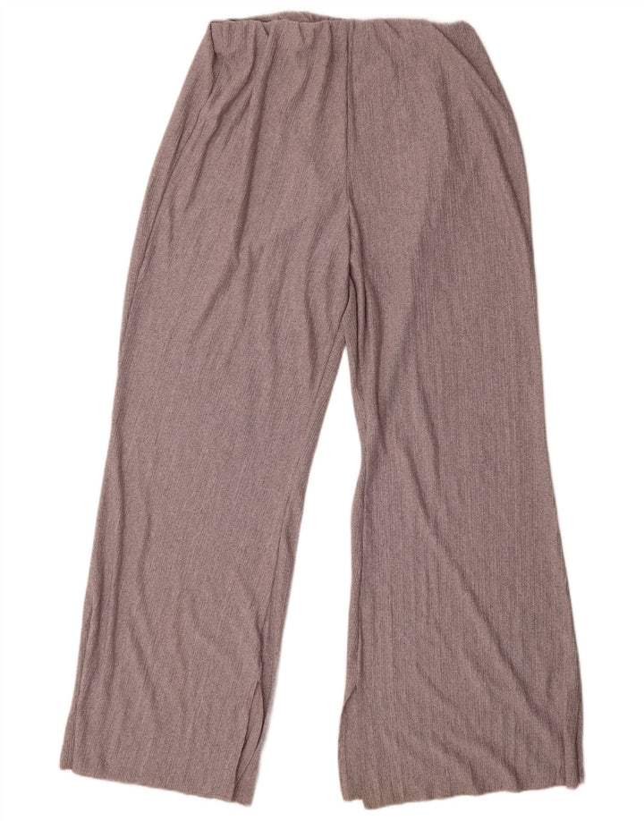 Zara Mujer Pantalón Casual Acampanado Grande W34 L32 Poliéster Gris