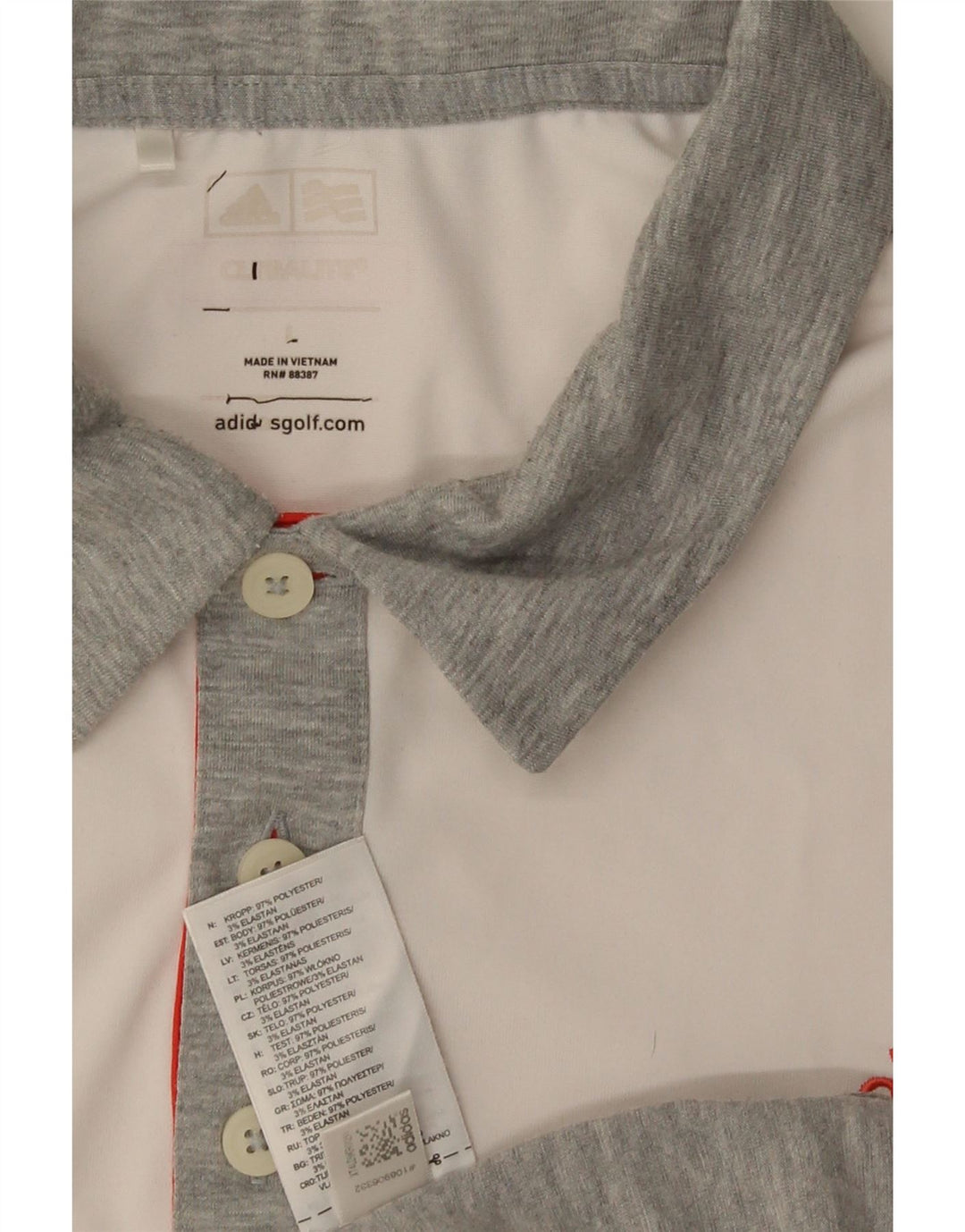 Adidas Polo Climalite para hombre, poliéster color block gris grande