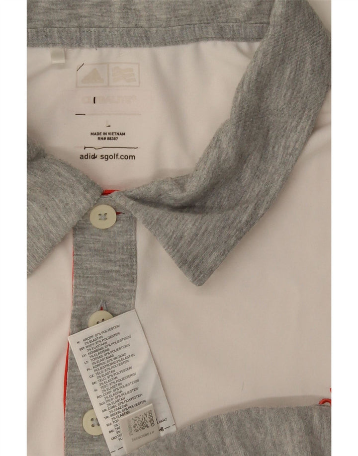 Adidas Polo Climalite para hombre, poliéster color block gris grande