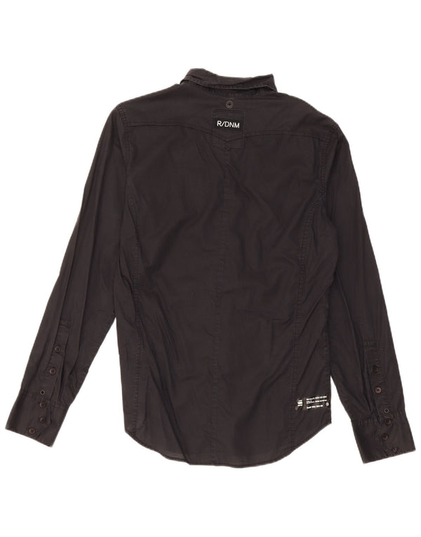 G-Star Hombre Camisa Militar Pequeña Algodón Negro