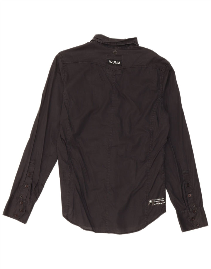 G-Star Hombre Camisa Militar Pequeña Algodón Negro