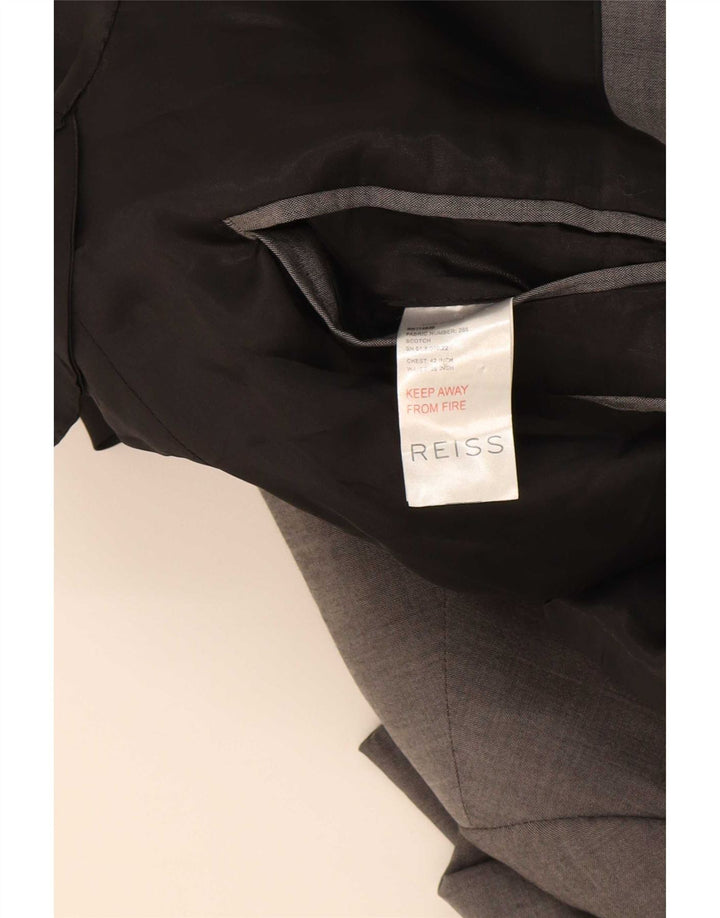 Reiss Chaqueta tipo blazer con 1 botón para hombre UK 42 XL Lana gris